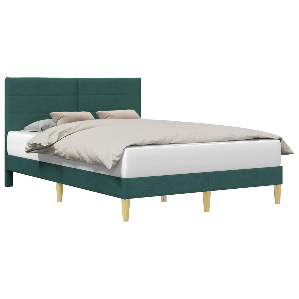 Bed Frame with Headboard Dark Grey 137 x 190 cm Fabric