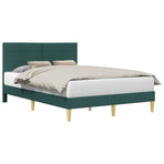 Bed Frame with Headboard Dark Grey 137 x 190 cm Fabric