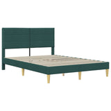 Bed Frame with Headboard Dark Grey 137 x 190 cm Fabric - Side View