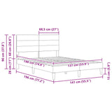 Bed Frame with Headboard Dark Grey 137 x 190 cm Fabric