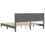 Bed Frame with Headboard Dark Grey 180 x 200 cm Velvet - Rear View
