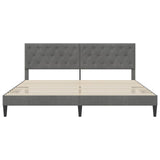 Bed Frame with Headboard Dark Grey 180 x 200 cm Velvet