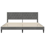 Bed Frame with Headboard Dark Grey 180 x 200 cm Velvet