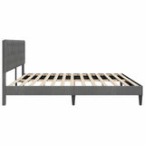 Bed Frame with Headboard Dark Grey 180 x 200 cm Velvet - 45-Degree Angle