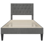 Bed Frame with Headboard Dark Grey 107 x 203 cm Velvet