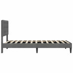 Bed Frame with Headboard Dark Grey 107 x 203 cm Velvet