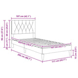Bed Frame with Headboard Dark Grey 107 x 203 cm Velvet - Extra Image