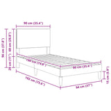 Bed Frame with Headboard Dark Grey 90 x 190 cm Corduroy Fabric - Extra Image