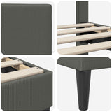 Bed Frame with Headboard Dark Grey 180 x 200 cm Corduroy Fabric