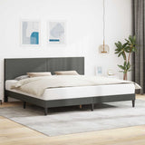 Bed Frame with Headboard Dark Grey 180 x 200 cm Corduroy Fabric