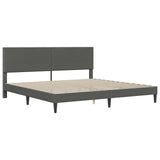 Bed Frame with Headboard Dark Grey 180 x 200 cm Corduroy Fabric - Top-Down View