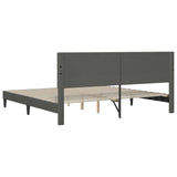 Bed Frame with Headboard Dark Grey 180 x 200 cm Corduroy Fabric - Close-Up Angle
