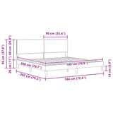 Bed Frame with Headboard Dark Grey 180 x 200 cm Corduroy Fabric - Extra Image