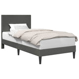 Bed Frame with Headboard Dark Grey 107 x 203 cm Corduroy Fabric