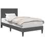 Bed Frame with Headboard Dark Grey 107 x 203 cm Corduroy Fabric