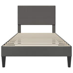 Bed Frame with Headboard Dark Grey 107 x 203 cm Corduroy Fabric