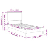Bed Frame with Headboard Dark Grey 107 x 203 cm Corduroy Fabric - Extra Image