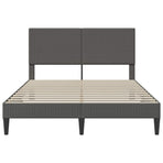 Bed Frame with Headboard Dark Grey 137 x 190 cm Corduroy Fabric