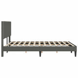 Bed Frame with Headboard Dark Grey 137 x 190 cm Corduroy Fabric - 45-Degree Angle