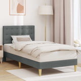 Bed Frame with Headboard Dark Grey 90 x 190 cm Fabric