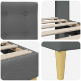 Bed Frame with Headboard Dark Grey 180 x 200 cm Fabric - Close-Up Angle