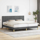 Bed Frame with Headboard Dark Grey 180 x 200 cm Fabric