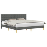 Bed Frame with Headboard Dark Grey 180 x 200 cm Fabric