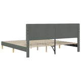 Bed Frame with Headboard Dark Grey 180 x 200 cm Fabric - Rear View