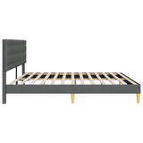 Bed Frame with Headboard Dark Grey 180 x 200 cm Fabric - 45-Degree Angle
