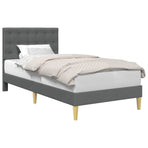Bed Frame with Headboard Dark Grey 107 x 203 cm Fabric
