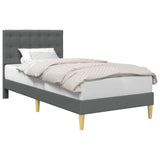 Bed Frame with Headboard Dark Grey 107 x 203 cm Fabric