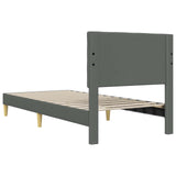 Bed Frame with Headboard Dark Grey 107 x 203 cm Fabric - Rear View