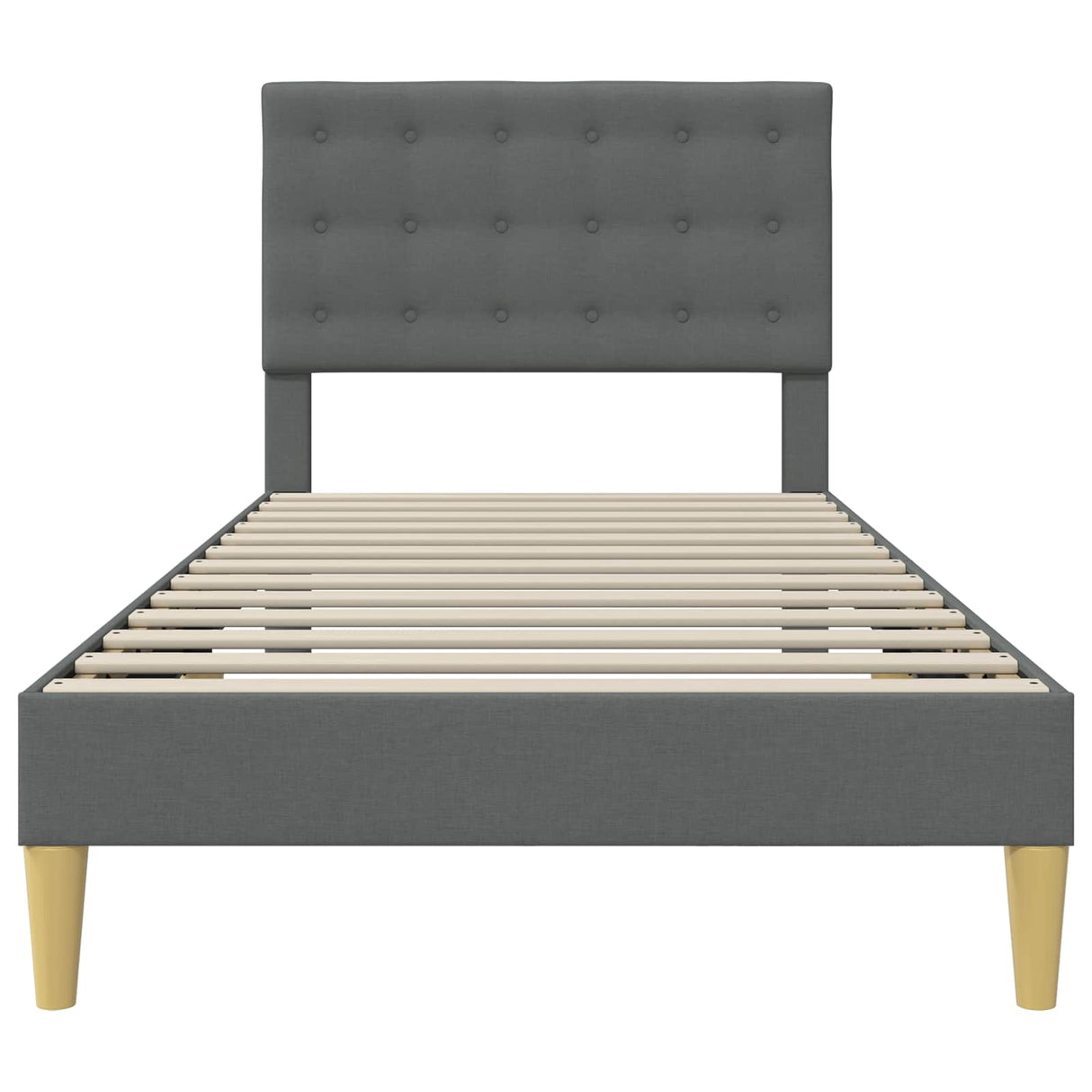 Bed Frame with Headboard Dark Grey 107 x 203 cm Fabric
