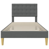 Bed Frame with Headboard Dark Grey 107 x 203 cm Fabric