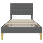 Bed Frame with Headboard Dark Grey 107 x 203 cm Fabric