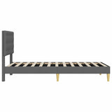 Bed Frame with Headboard Dark Grey 107 x 203 cm Fabric - 45-Degree Angle