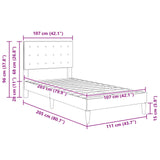 Bed Frame with Headboard Dark Grey 107 x 203 cm Fabric