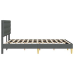 Bed Frame with Headboard Dark Grey 137 x 190 cm Fabric