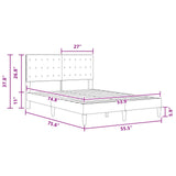 Bed Frame with Headboard Dark Grey 137 x 190 cm Fabric