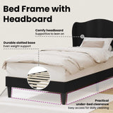 Bed Frame with Headboard Black 90 x 190 cm Faux Leather