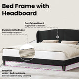 Bed Frame with Headboard Black 180 x 200 cm Faux Leather