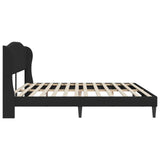 Bed Frame with Headboard Black 180 x 200 cm Faux Leather - 45-Degree Angle