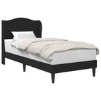 Bed Frame with Headboard Black 107 x 203 cm Faux Leather