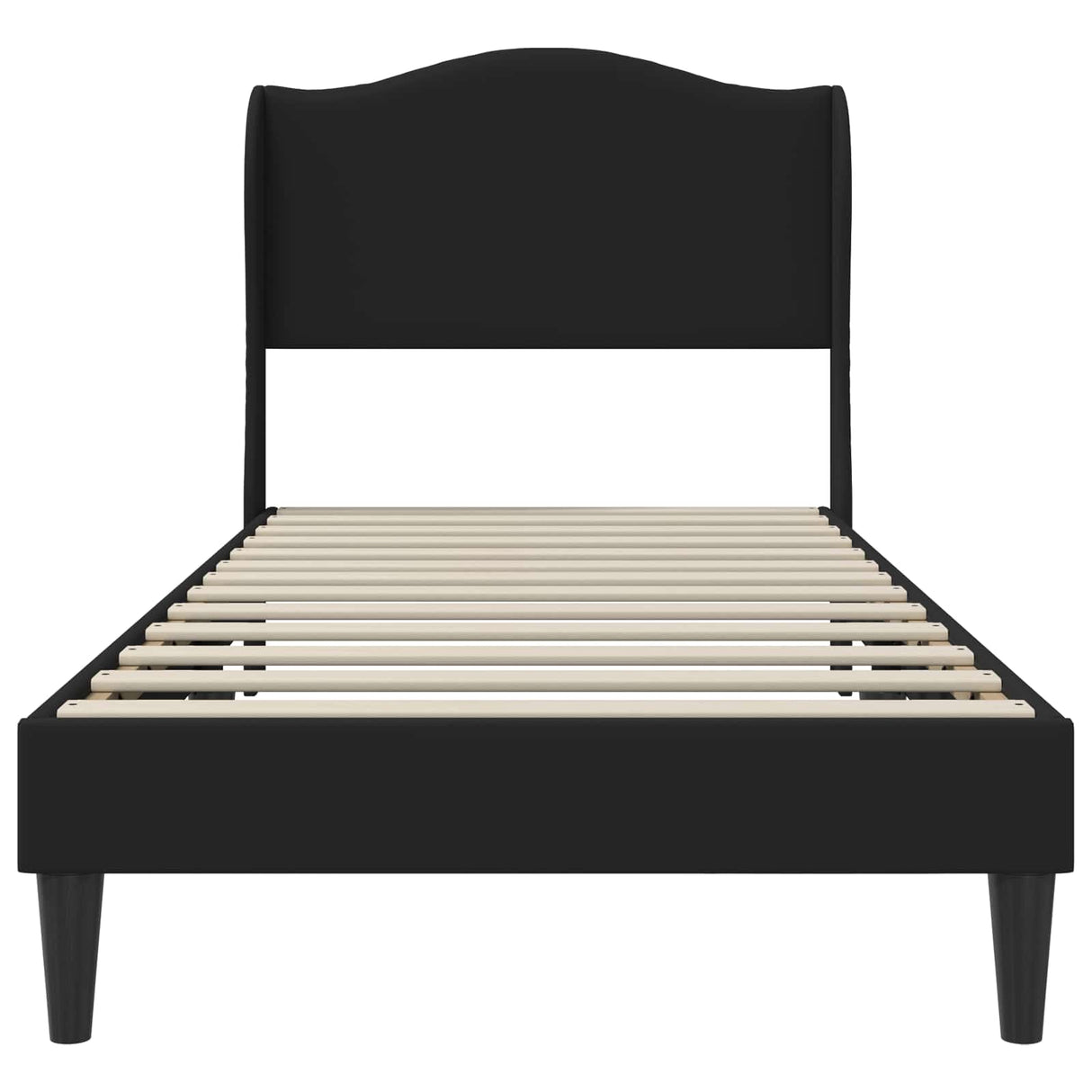 Bed Frame with Headboard Black 107 x 203 cm Faux Leather