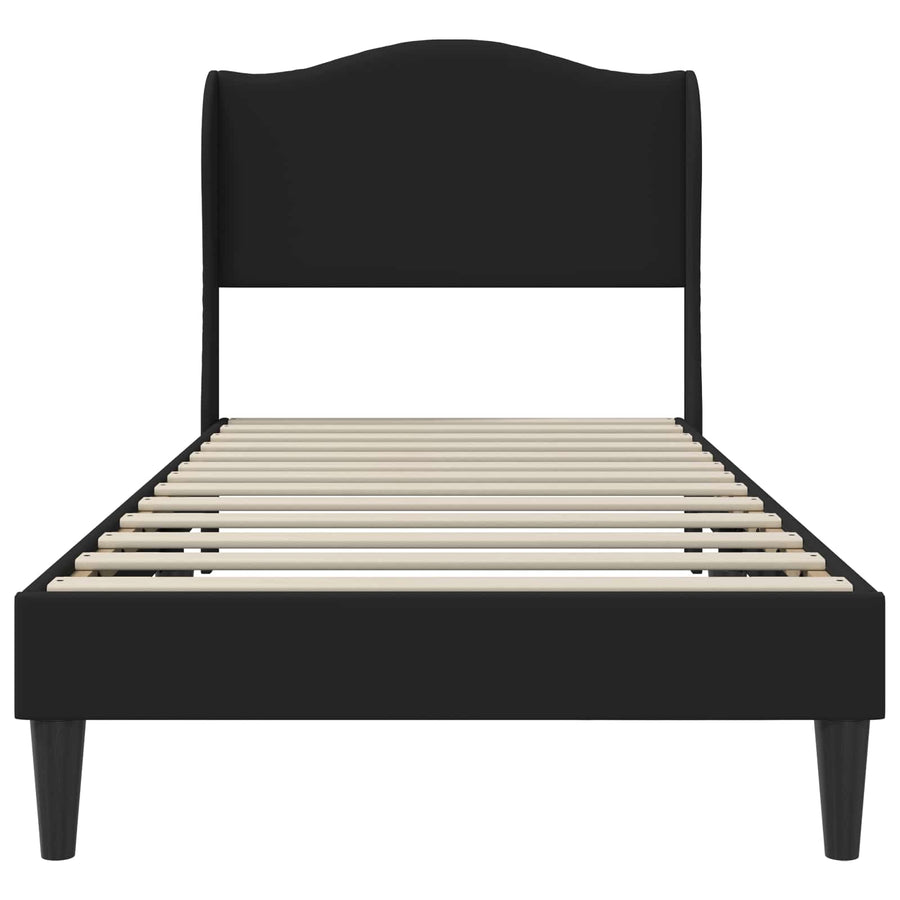 Bed Frame with Headboard Black 107 x 203 cm Faux Leather