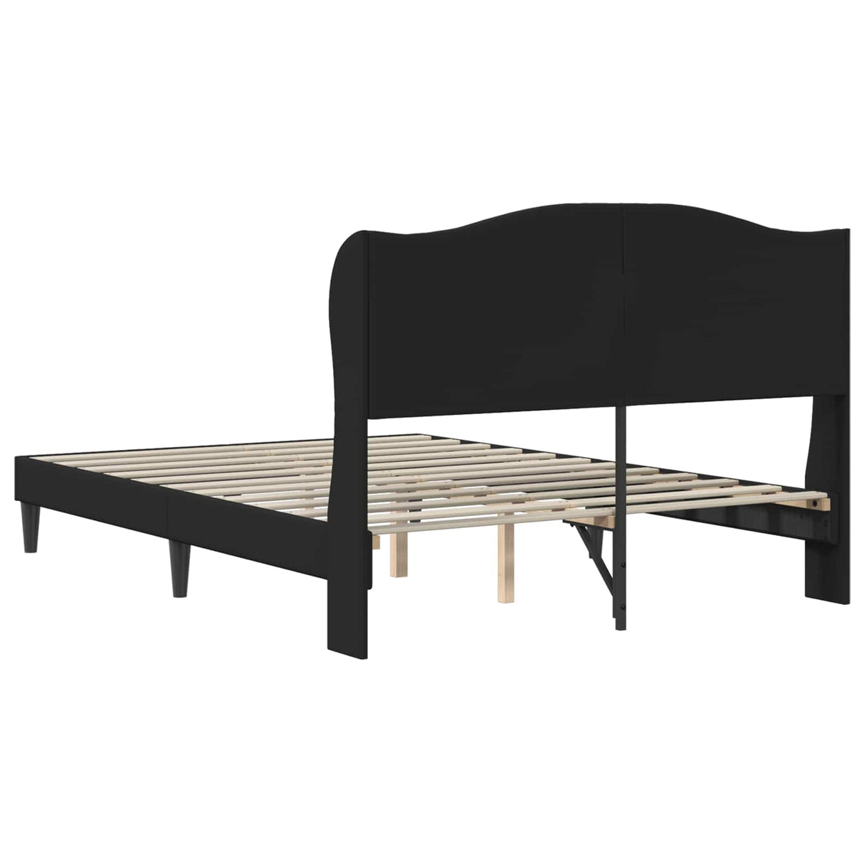 Bed Frame with Headboard Black 137 x 190 cm Faux Leather