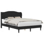 Bed Frame with Headboard Black 152 x 203 cm Faux Leather