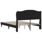 Bed Frame with Headboard Black 152 x 203 cm Faux Leather