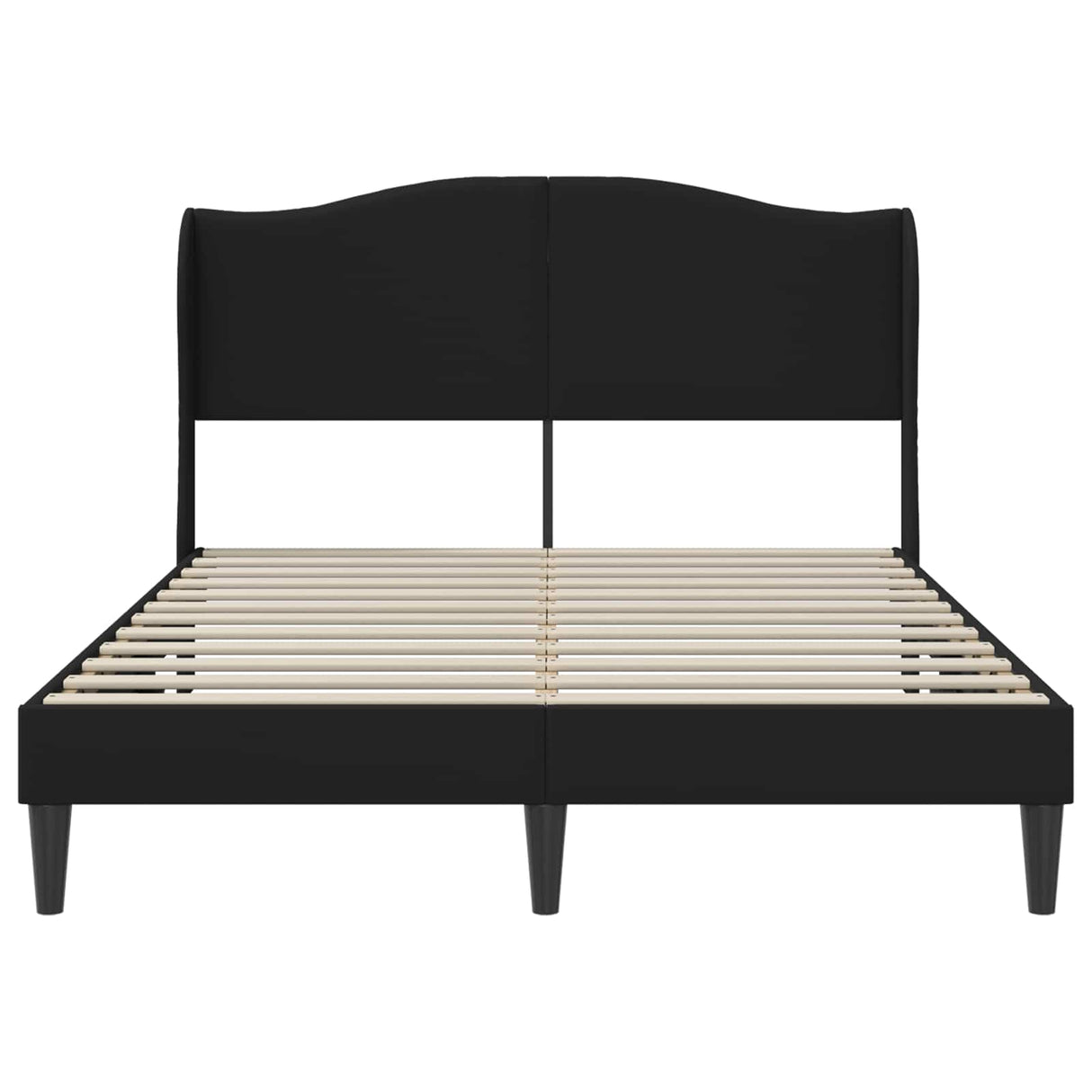 Bed Frame with Headboard Black 152 x 203 cm Faux Leather