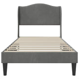Bed Frame with Headboard Dark Grey 90 x 190 cm Velvet - Top-Down View